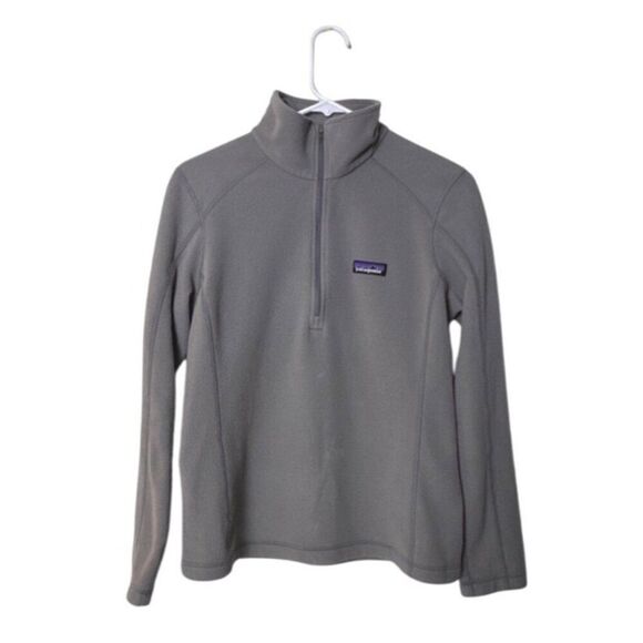 Patagonia Womens 100% Recycled Polyester Gray Fleece Quarter-Zip Pullover Size S - Picture 1 of 6